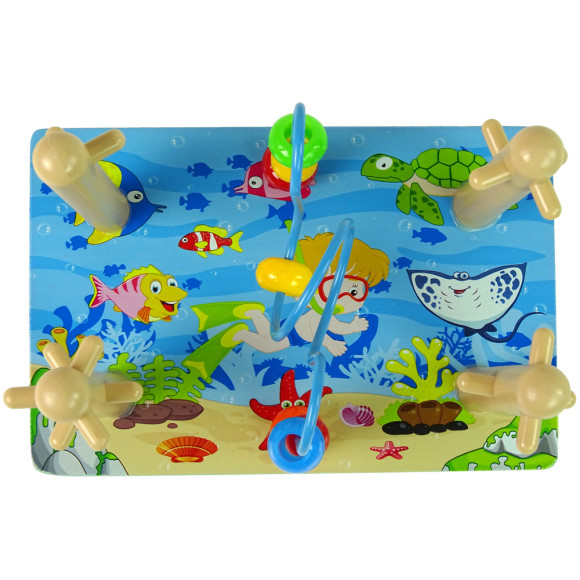 Drewniane Klocki Sorter Morski Świat Koraliki Edukacyjne Drewniane Klocki Sorter Morski Świat Koraliki Edukacyjne