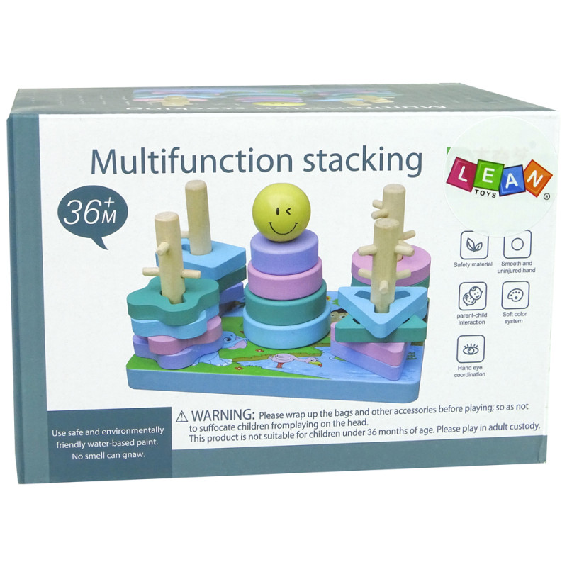 Drewniane Klocki Sorter Morski Świat Koraliki Edukacyjne