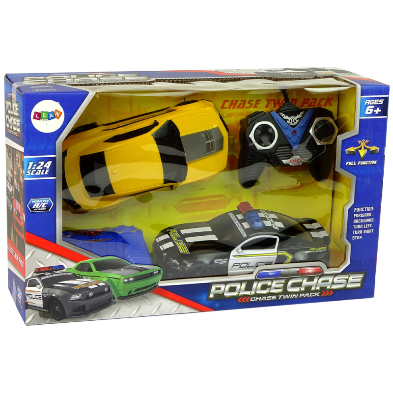 Autka R/C Pościg Policyjny Patrol Żółte Auto Sportowe Piloty