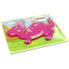 Drewniane Puzzle Dinozaur Corythosaurus Różowy Spinosaurus Fioletowy