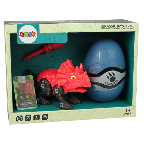 Zestaw Dinozaur Triceratops z Jajkiem DIY Śrubokręt