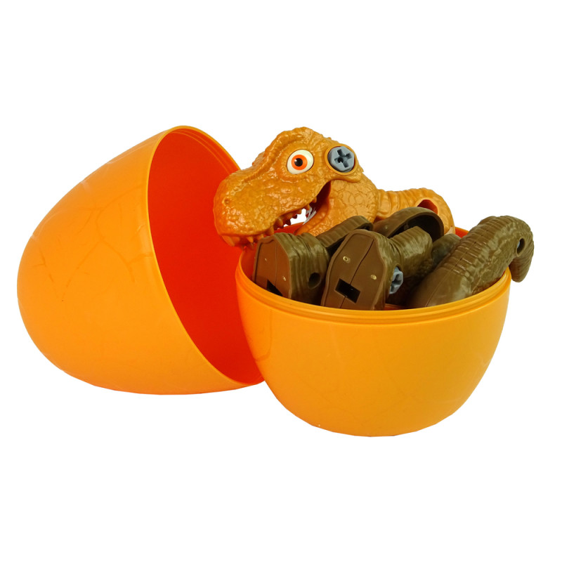 Zestaw Dinozaur Tyranozaur Rex z Jajkiem DIY Śrubokręt Pomarańczowy