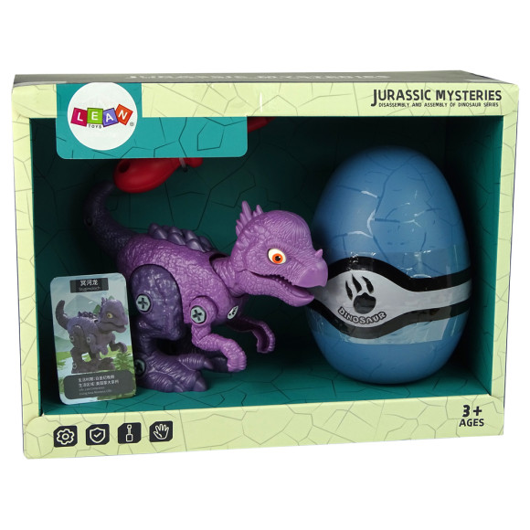 Zestaw Dinozaur Stygimoloch z Jajkiem DIY Śrubokręt Fioletowy
