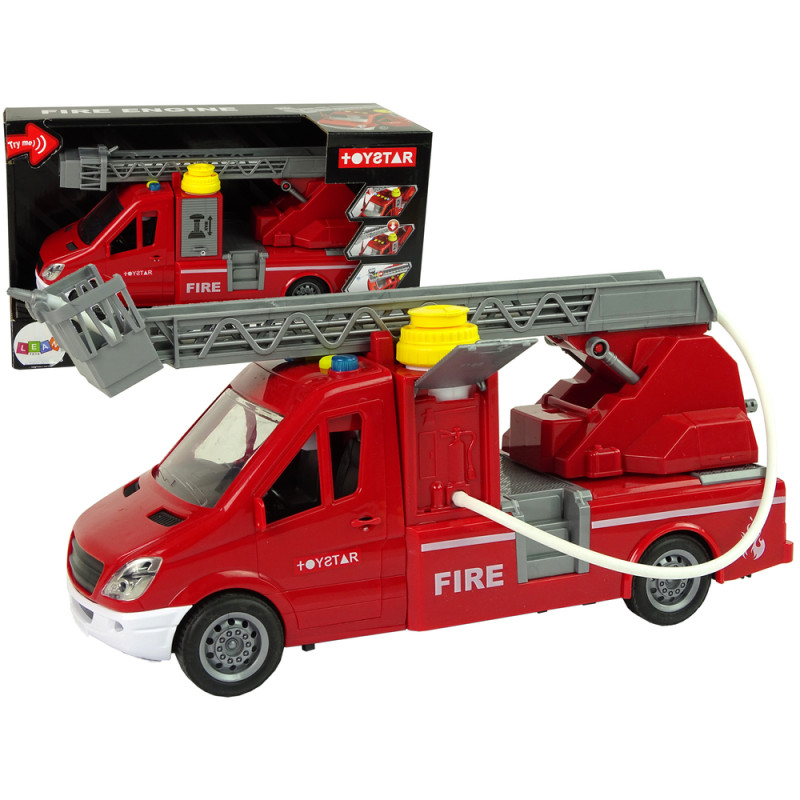 Samochód Ciężarówka Straż Pożarna Czerwona Woda Dźwięki Światła