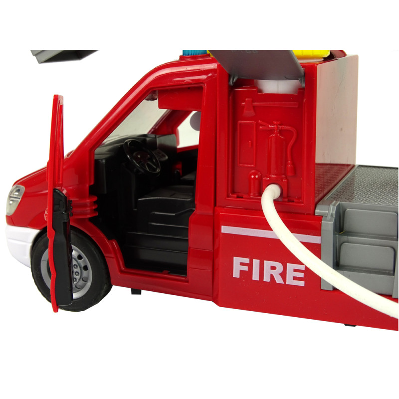 Samochód Ciężarówka Straż Pożarna Czerwona Woda Dźwięki Światła