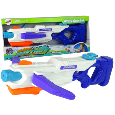 Pistolet na Wodę 1000ml Biało- Niebieski Rozkładane Ramię 60 cm Zasięg 8 m