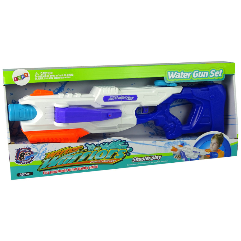 Pistolet na Wodę 1000ml Biało- Niebieski Rozkładane Ramię 60 cm Zasięg 8 m