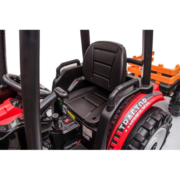 Traktor Na Akumulator Z Przyczepą Hercules Czerwony 24V