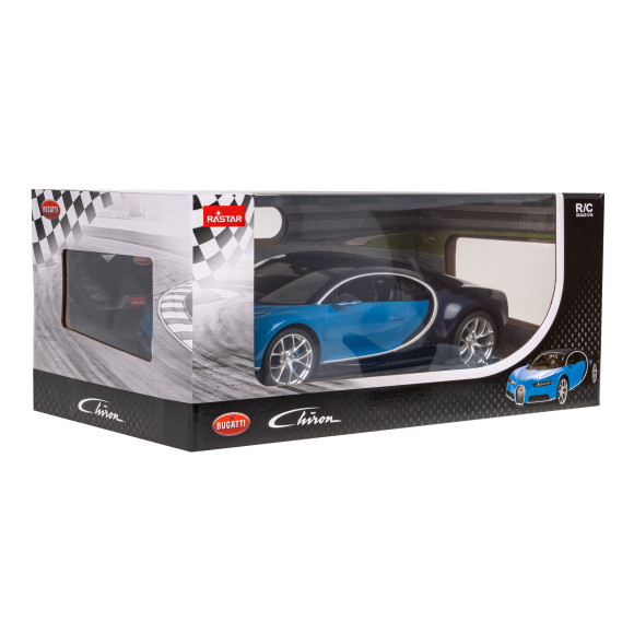 Bugatti Chiron niebieski RASTAR model 1:14 Zdalnie sterowane auto + Światła LED + Pilot 2,4 GHz