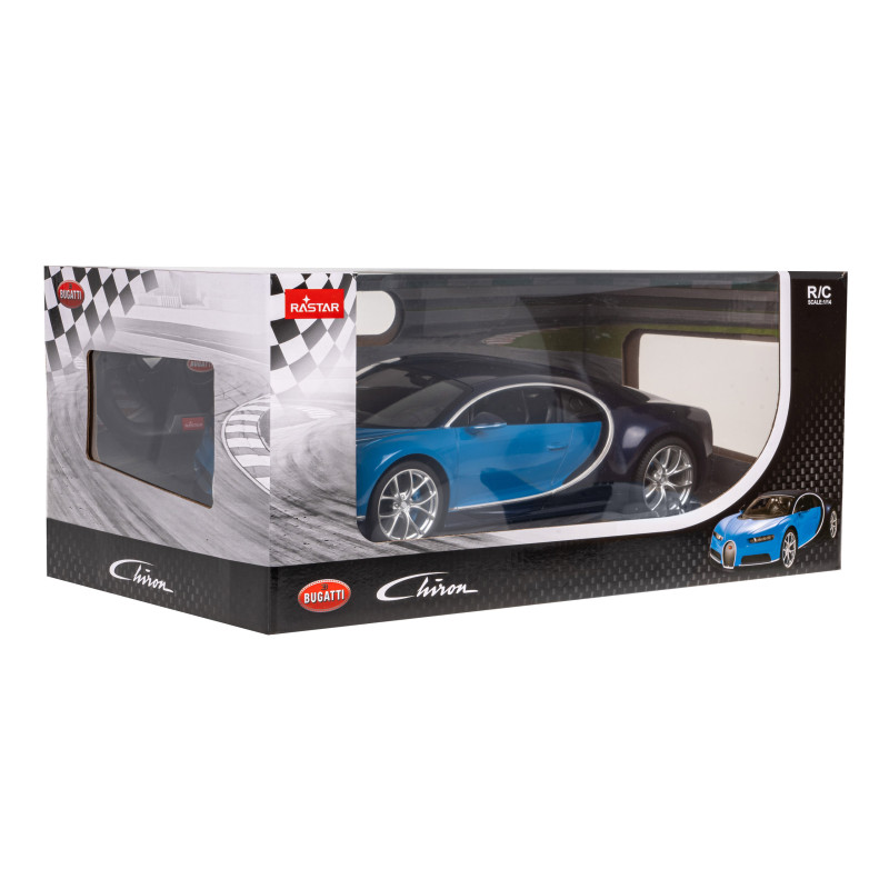 Bugatti Chiron niebieski RASTAR model 1:14 Zdalnie sterowane auto + Światła LED + Pilot 2,4 GHz