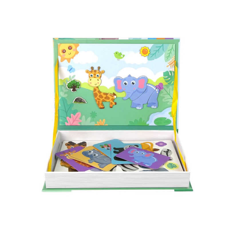 Magnetyczna Układanka Książka Zwierzęta Puzzle Krokodyl Małpka