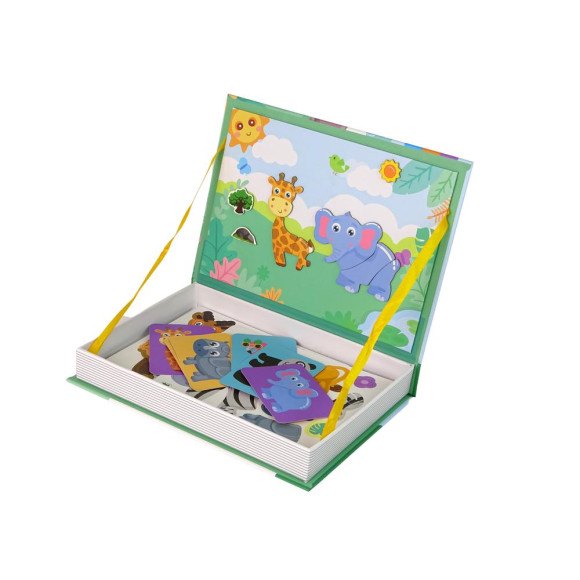 Magnetyczna Układanka Książka Zwierzęta Puzzle Krokodyl Małpka