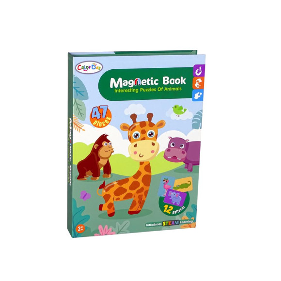 Magnetyczna Układanka Książka Zwierzęta Puzzle Krokodyl Małpka