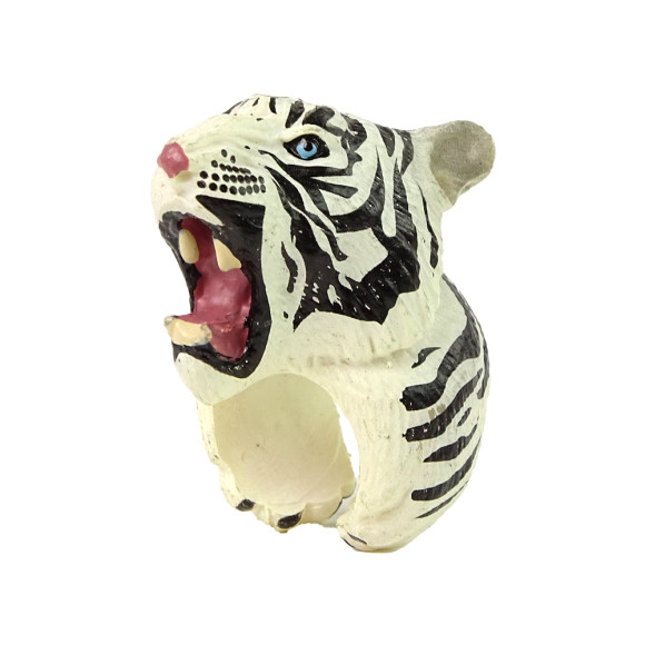 Pierścień na Rękę Edukacyjne Zwierzęta Tygrys Biały