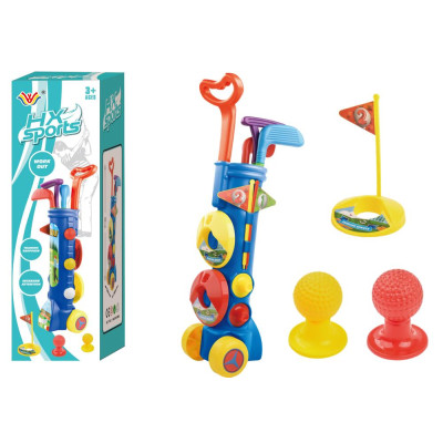 Duży Zestaw Do Gry W Golfa Mini Golf + Wózek Golfowy