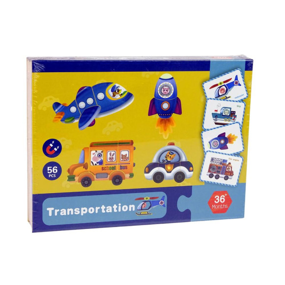 Magnetyczna Układanka Książka Transport Puzzle Karty