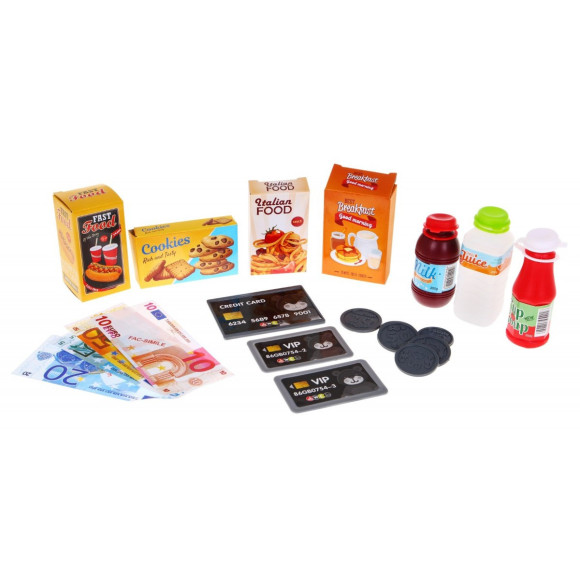 Realistyczna Kasa sklepowa dla dzieci 3+ Panel dotykowy Kalkulator + Skaner + Imitacje produktów spożywczych Realistyczna Kasa sklepowa dla dzieci 3+ Panel dotykowy Kalkulator + Skaner + Imitacje produktów spożywczych