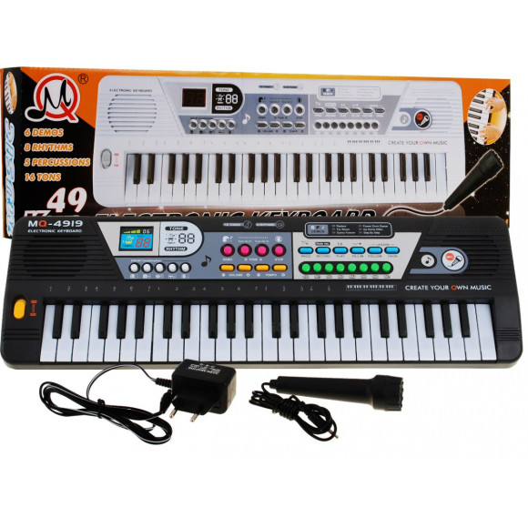 49-klawiszowy Keyboard dla dzieci 5+ Mikrofon + Nagrywanie - model nr 4919 49-klawiszowy Keyboard dla dzieci 5+ Mikrofon + Nagrywanie - model nr 4919