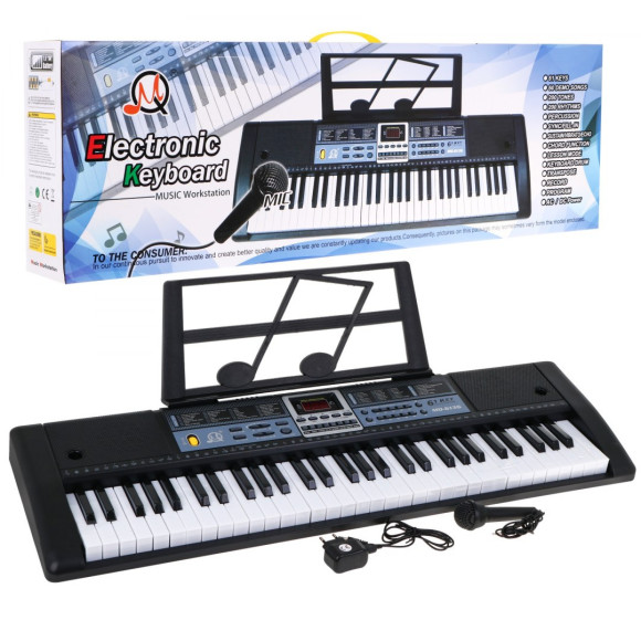 61-klawiszowy Keyboard dla dzieci 5+ Tryb nauki Taktomierz Mikrofon - model nr 6136 61-klawiszowy Keyboard dla dzieci 5+ Tryb nauki Taktomierz Mikrofon - model nr 6136