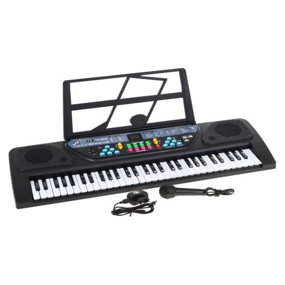 Keyboard z trybem nauki dla dzieci 5+ Stojak na nuty Mikrofon + Nagrywanie - model nr 6161 Keyboard z trybem nauki dla dzieci 5+ Stojak na nuty Mikrofon + Nagrywanie - model nr 6161