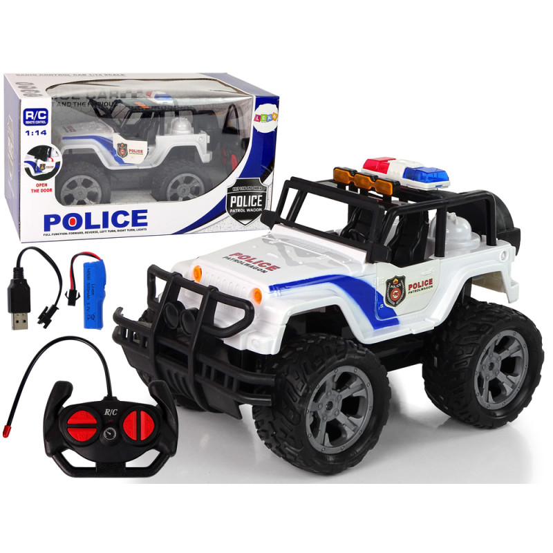 Auto R/C Policja Jeep Policyjny 1:14 Zdalnie Sterowane Efekty Świetlne