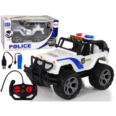 Auto R/C Policja Jeep Policyjny 1:14 Zdalnie Sterowane Efekty Świetlne
