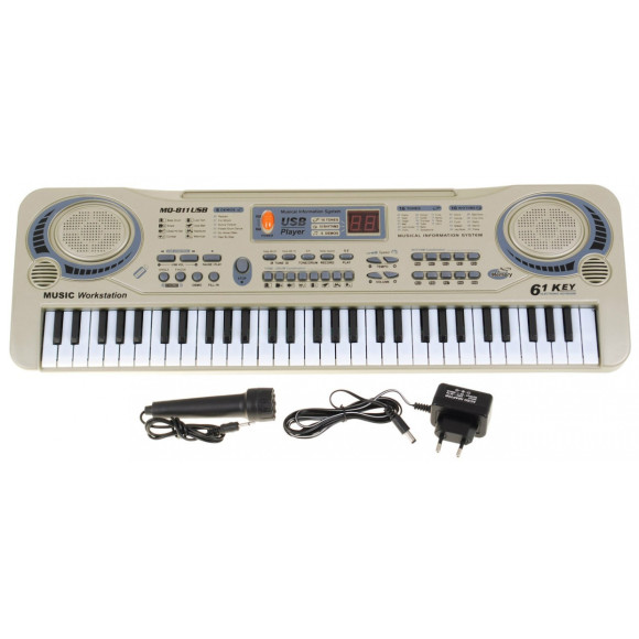 Beżowy Keyboard dla dzieci 5+ Mikrofon + Nagrywanie + USB MP3 - model nr 811 Beżowy Keyboard dla dzieci 5+ Mikrofon + Nagrywanie + USB MP3 - model nr 811