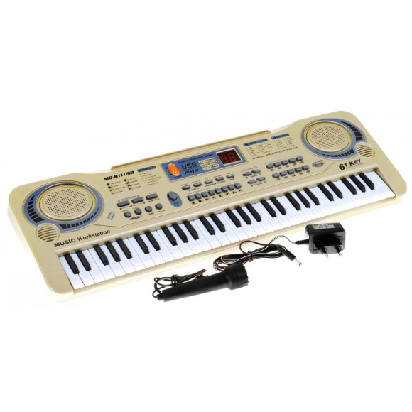 Beżowy Keyboard dla dzieci 5+ Mikrofon + Nagrywanie + USB MP3 - model nr 811 Beżowy Keyboard dla dzieci 5+ Mikrofon + Nagrywanie + USB MP3 - model nr 811