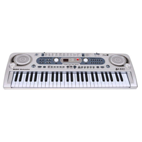 Srebrny Keyboard dla dzieci 5+ Mikrofon + Nagrywanie USB - model nr 824 Srebrny Keyboard dla dzieci 5+ Mikrofon + Nagrywanie USB - model nr 824