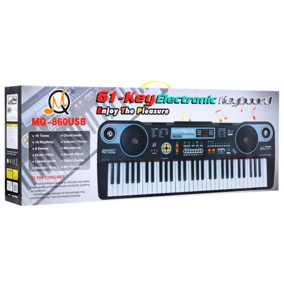 Keyboard z funkcjami dla dzieci 5+ Zestaw muzyczny Tryb lekcji Mikrofon - model nr 860 Keyboard z funkcjami dla dzieci 5+ Zestaw muzyczny Tryb lekcji Mikrofon - model nr 860
