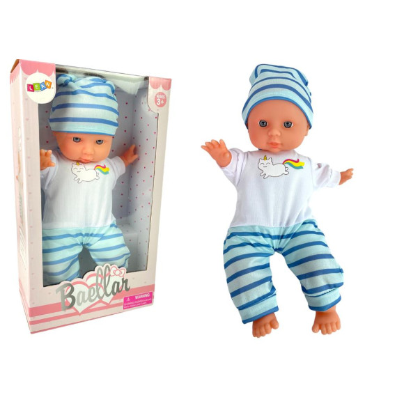 Lalka Bobas Niebieska Piżama w Paski 30 cm Lalka Bobas Niebieska Piżama w Paski 30 cm
