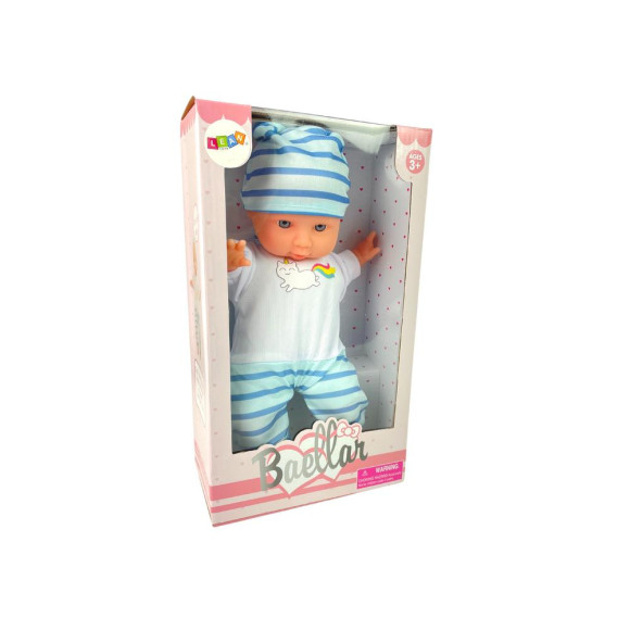 Lalka Bobas Niebieska Piżama w Paski 30 cm Lalka Bobas Niebieska Piżama w Paski 30 cm