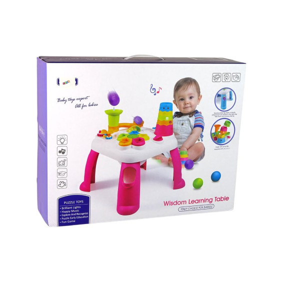 Interaktywny Stolik Edukacyjny Sorter Zjeżdżalnia Piłeczek Niebieski