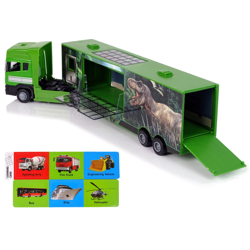 Duża Ciężarówka Transporter Do przewozu Dinozaurów Auto Metal