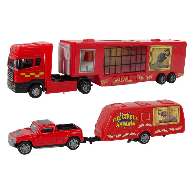 Cyrkowa Ciężarówka Transporter Zwierząt Przyczepa PickUp  Lew Tygrys