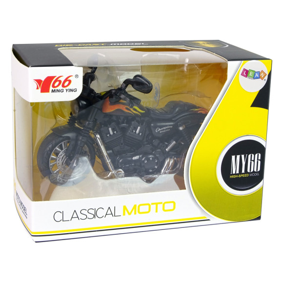 Motocykl Champion Czarny 1:14 Napęd Pull-Back Dźwięk Światła