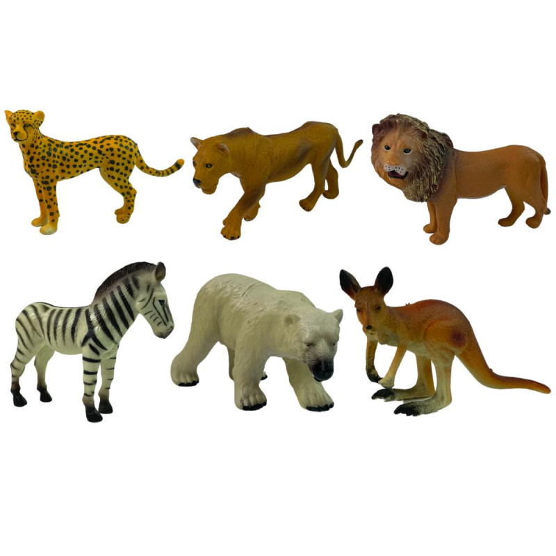 Zestaw Figurek Afryka Dzikie Zwierzęta Kangur Zebra