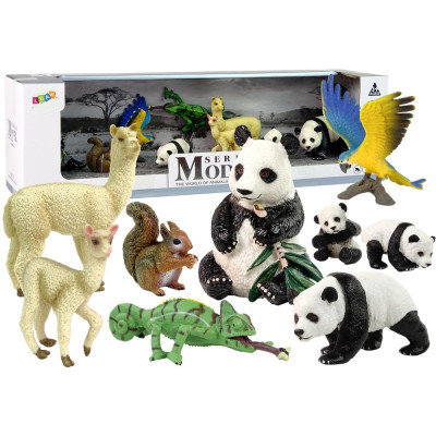 Figurka Zwierzęta Zestaw Papuga Panda