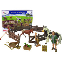 Zestaw Figurek Farma Do Złożenia Drewniana Zagroda Konie