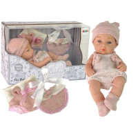 Lalka Słodki Bobas Sweter Czapeczka Różowa 30 cm