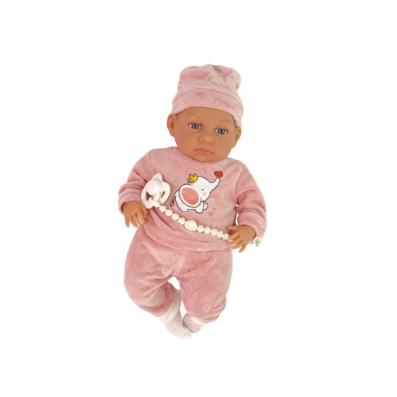 Lalka Bobas 46 cm Różowa Smoczek Becik Słonik Lalka Bobas 46 cm Różowa Smoczek Becik Słonik