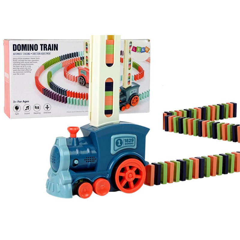Interaktywna Lokomotywa Pociąg Układająca Domino Dźwięk