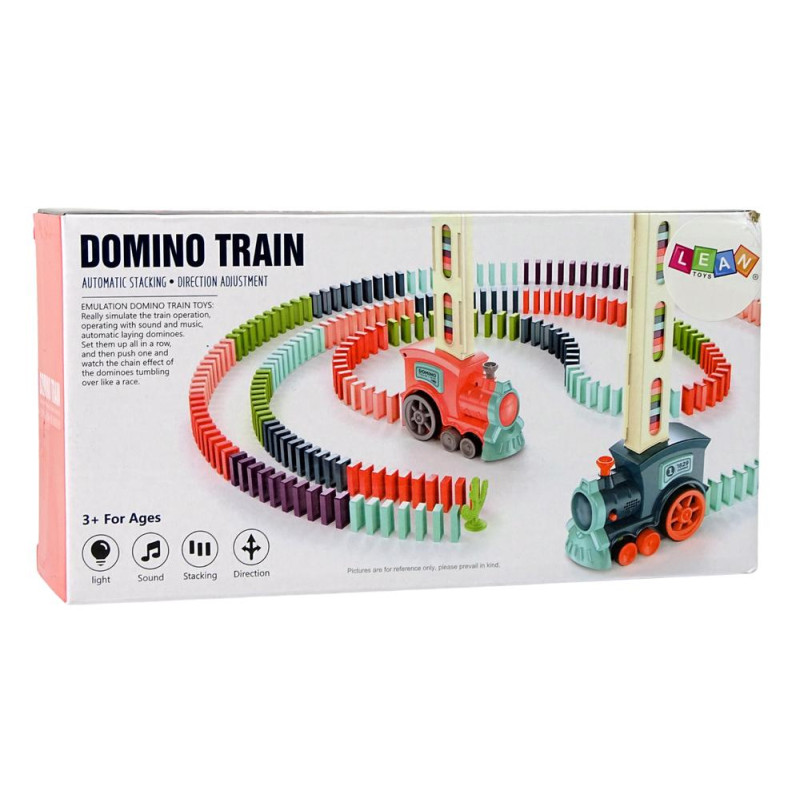 Interaktywna Lokomotywa Pociąg Układająca Domino Dźwięk