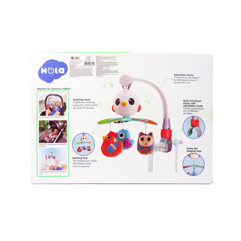 Karuzela Dla Niemowląt Do Łóżeczka Wózka Kolorowe Ptaszki Melodia