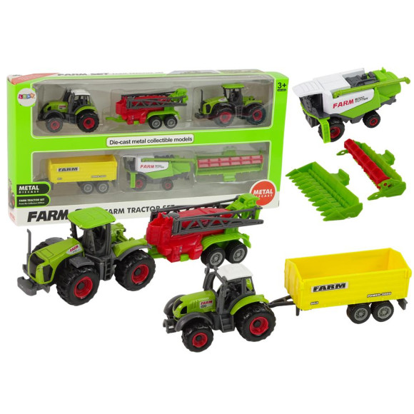 Zestaw Maszyn Rolniczych Pojazdów Farmerskich 6 sztuk Traktor Zestaw Maszyn Rolniczych Pojazdów Farmerskich 6 sztuk Traktor