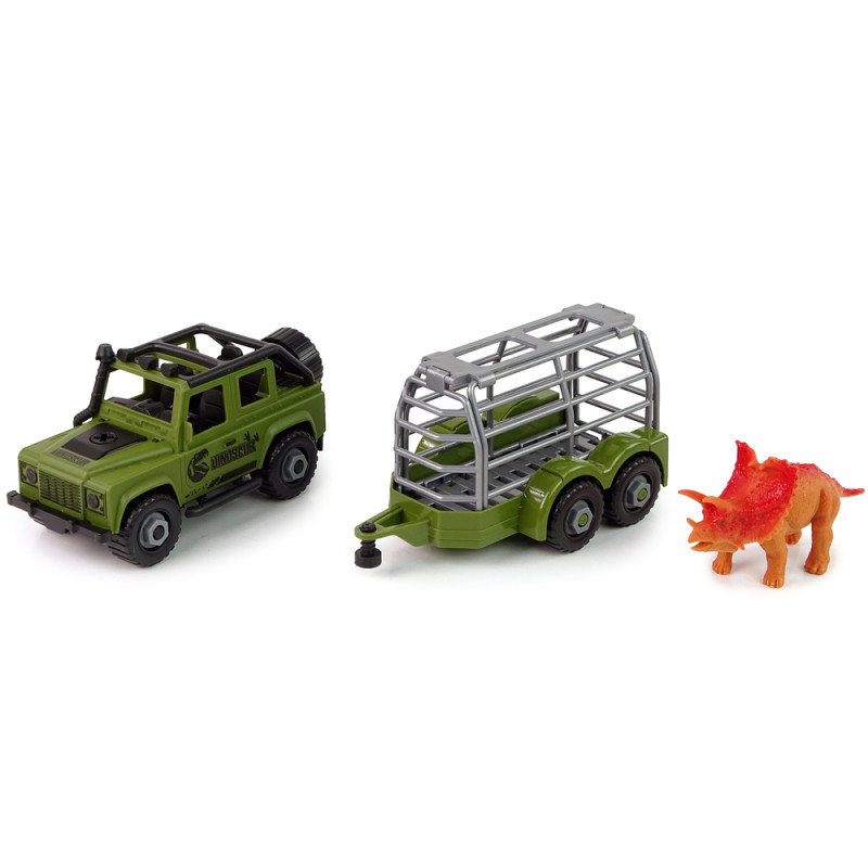 Auto Terenowe Transporter Do Rozkręcania DIY Zielony Dinozaur