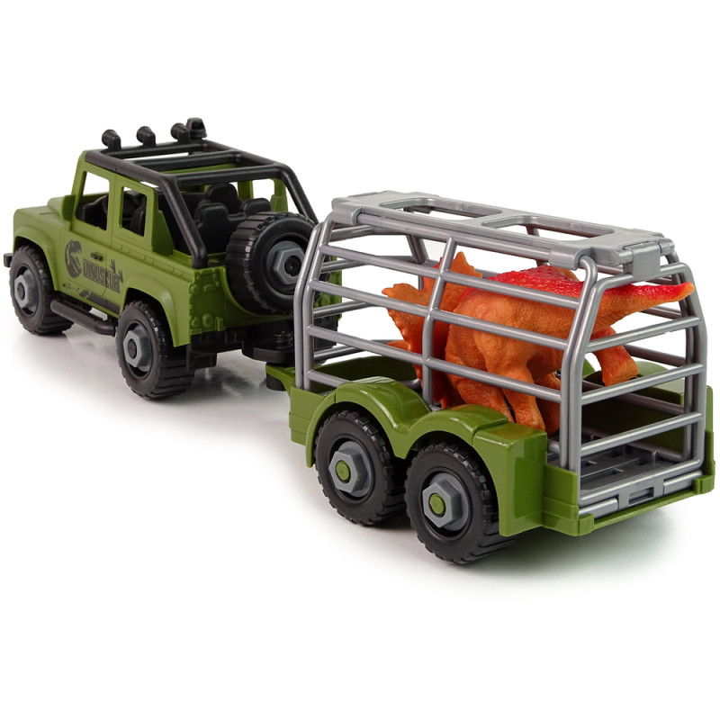 Auto Terenowe Transporter Do Rozkręcania DIY Zielony Dinozaur