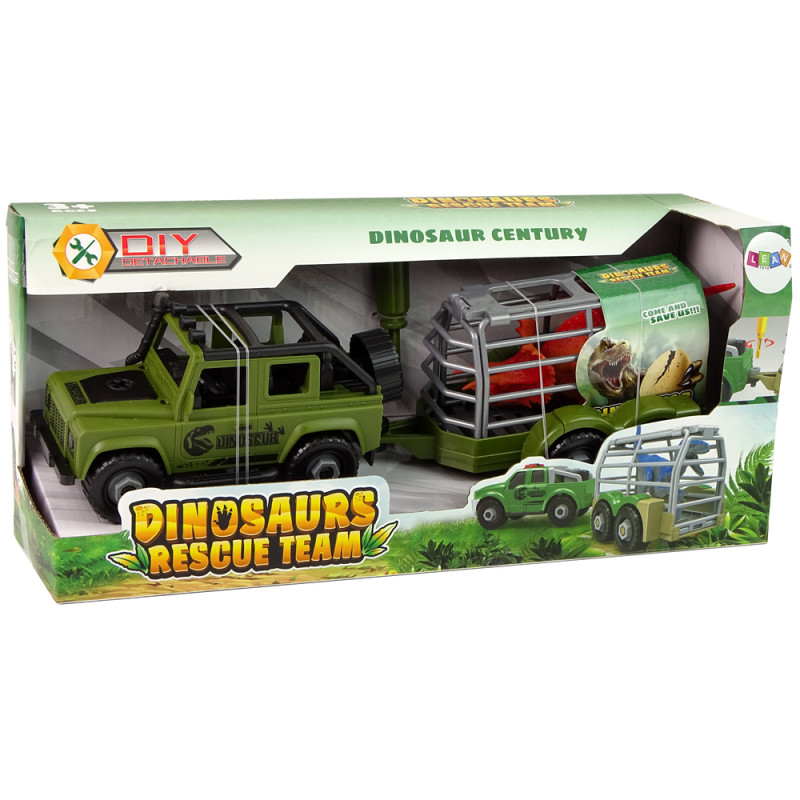 Auto Terenowe Transporter Do Rozkręcania DIY Zielony Dinozaur