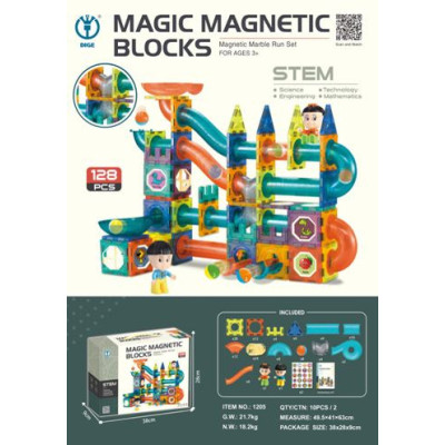 Klocki Magnetyczne Zestaw 128 elementów