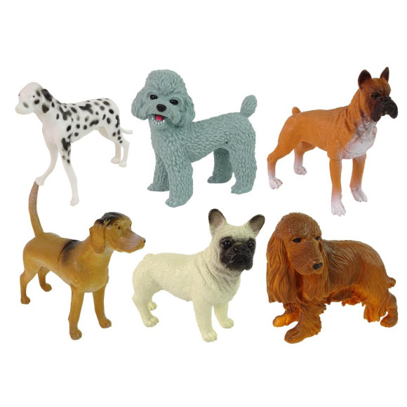 Zestaw 6 Figurek Psów Figurka Psy Rasowe Zestaw 6 Figurek Psów Figurka Psy Rasowe